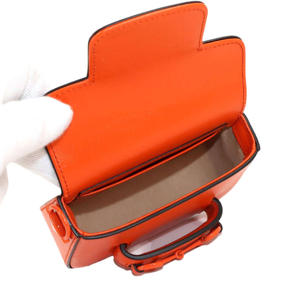GUCCI Orange Leather Horsebit Bag - Picture 7 of 10